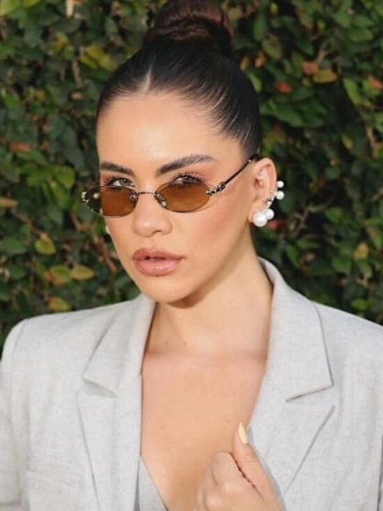 Miu Miu Women Sunglasses Gold Yellow Oval MUA54S ZVN10R NEW AUTHENTIC main image 3